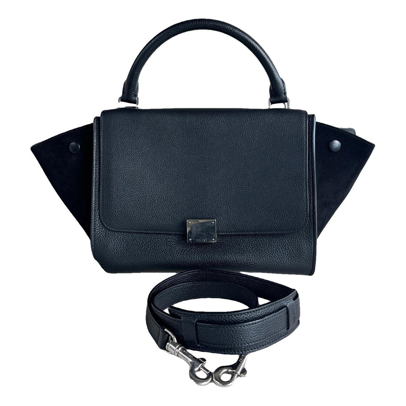 Trapèze leather handbag