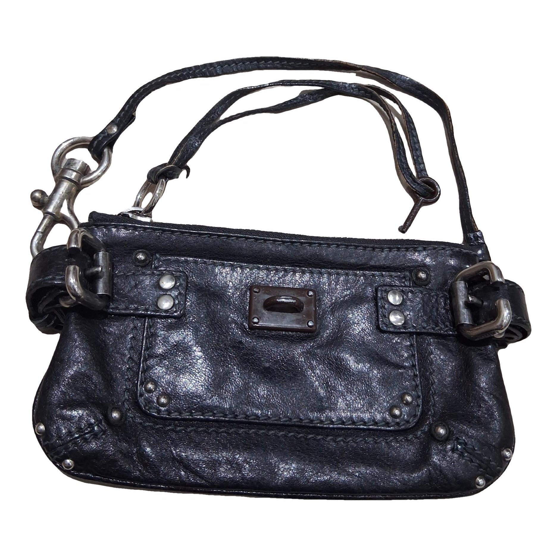 Leather clutch bag