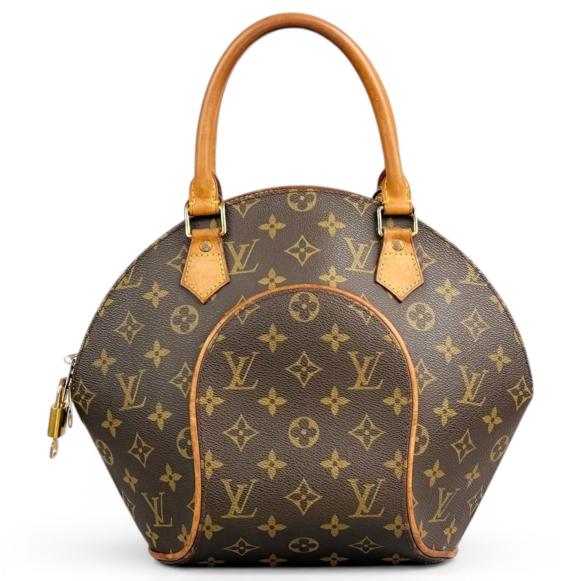 Ellipse leather handbag