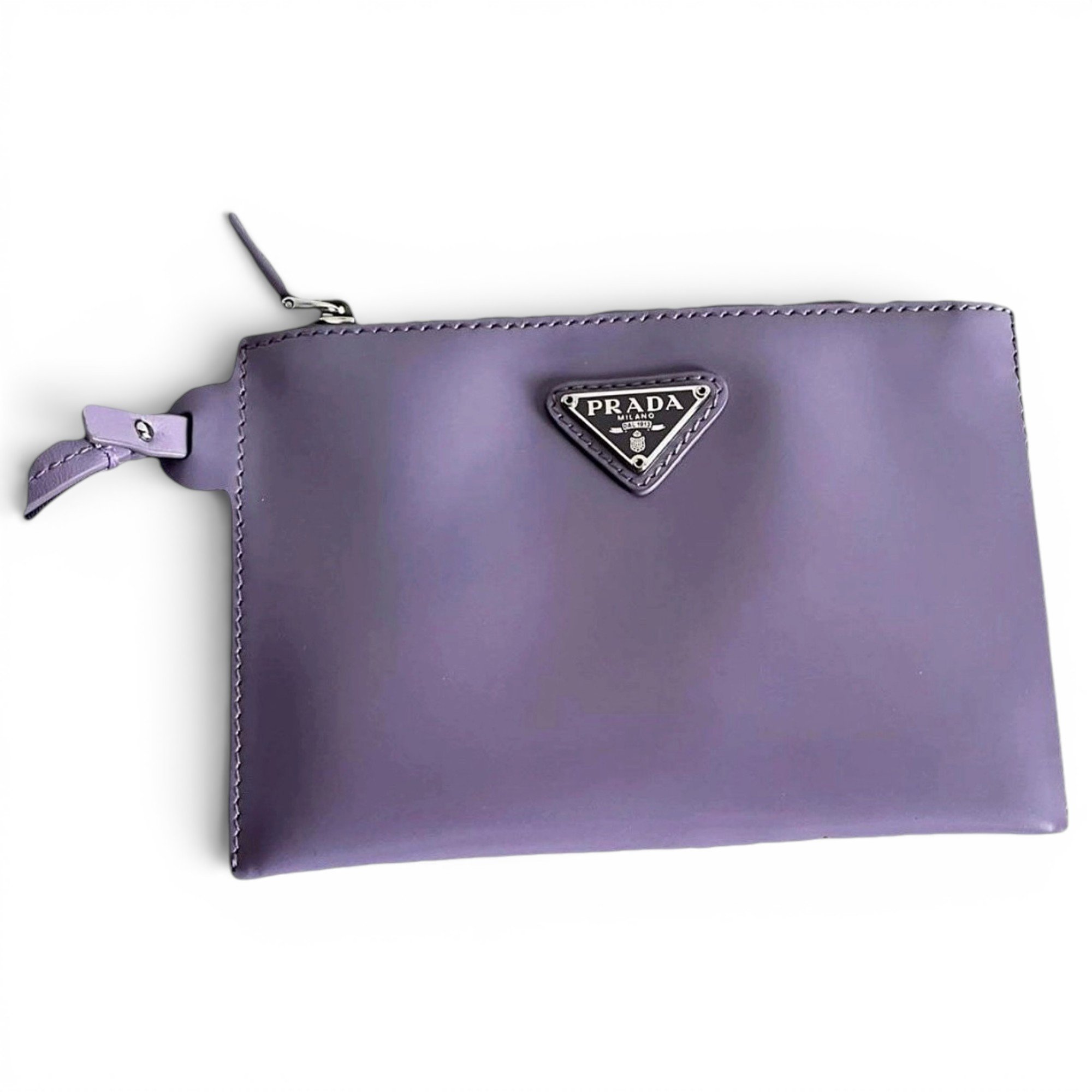 Leather clutch bag