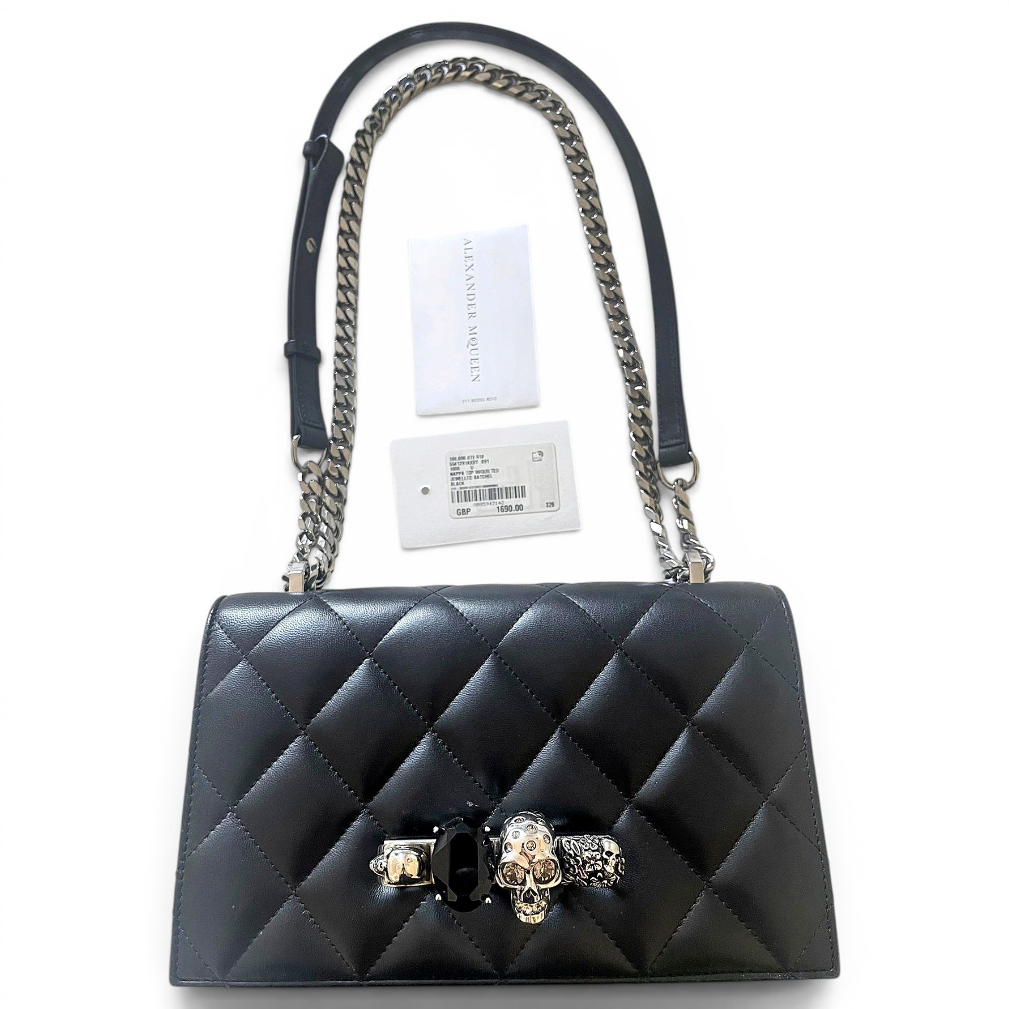 Knuckle leather handbag
