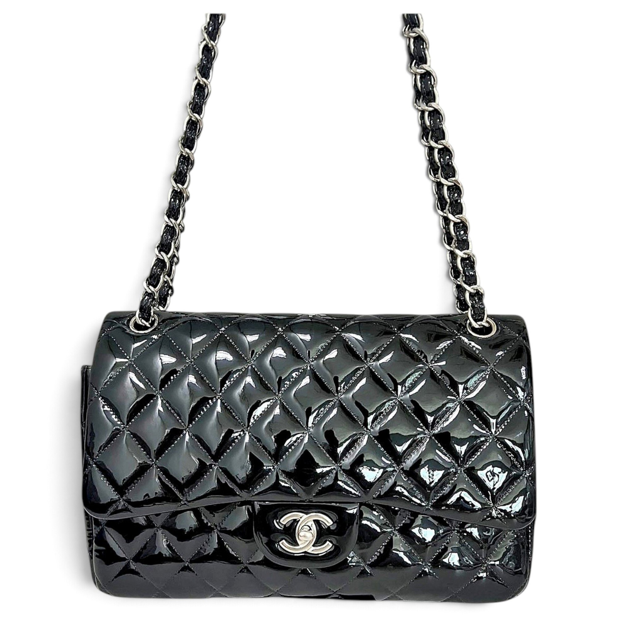 Patent leather handbag