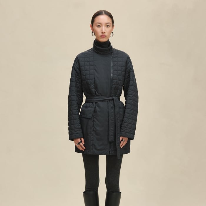 Bleu Noir Quilted Coat