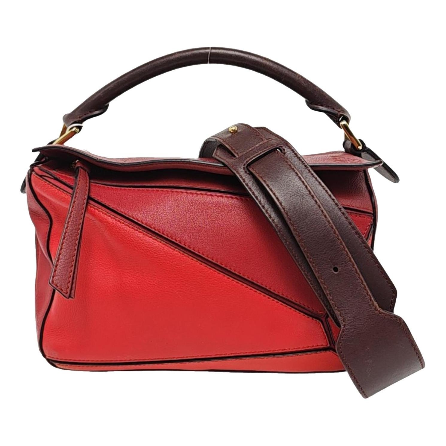 Puzzle leather handbag