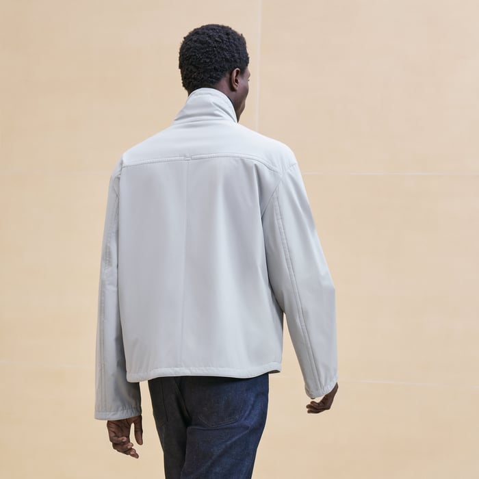 Silex Straight Cut Jacket With Leather Detail