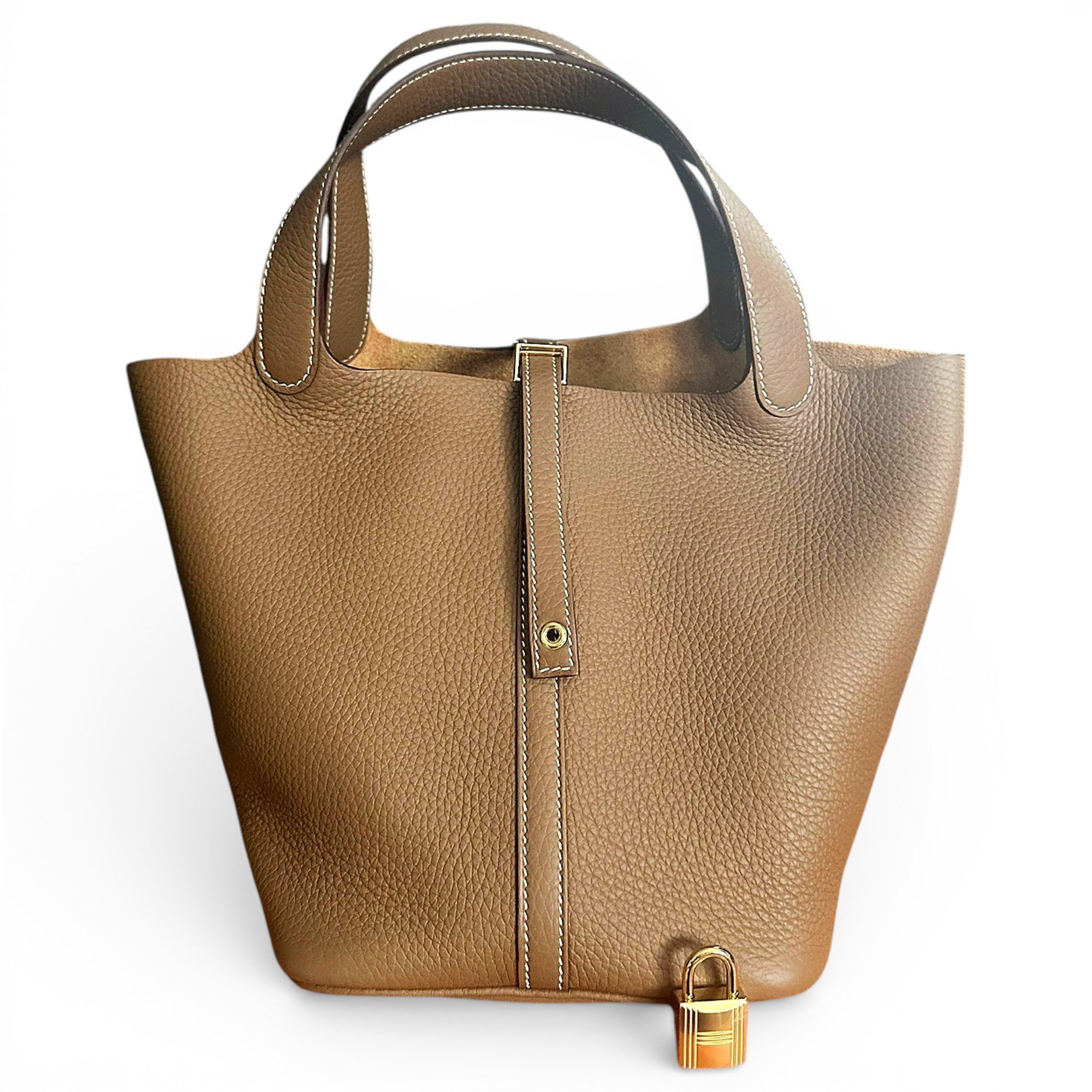 Picotin leather tote