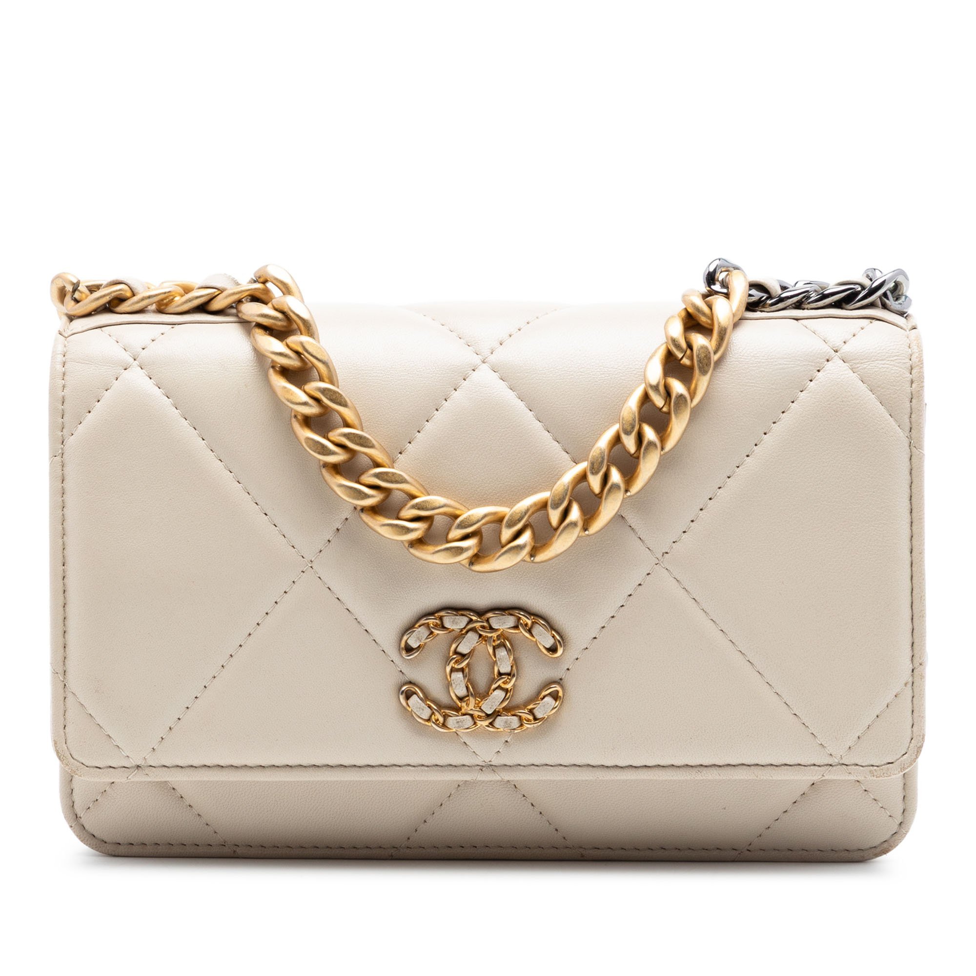 Wallet On Chain leather handbag