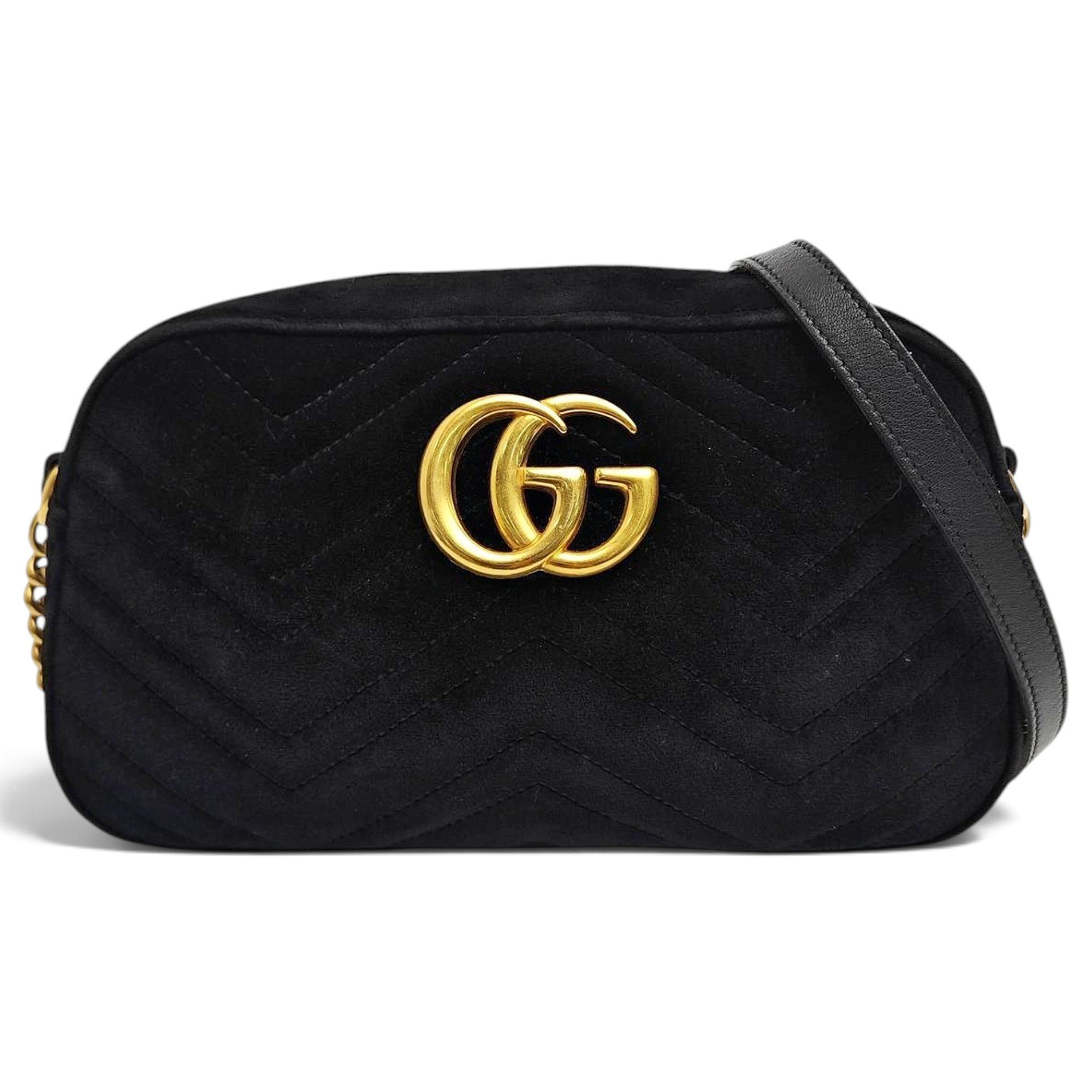 GG Marmont Triple zip velvet crossbody bag