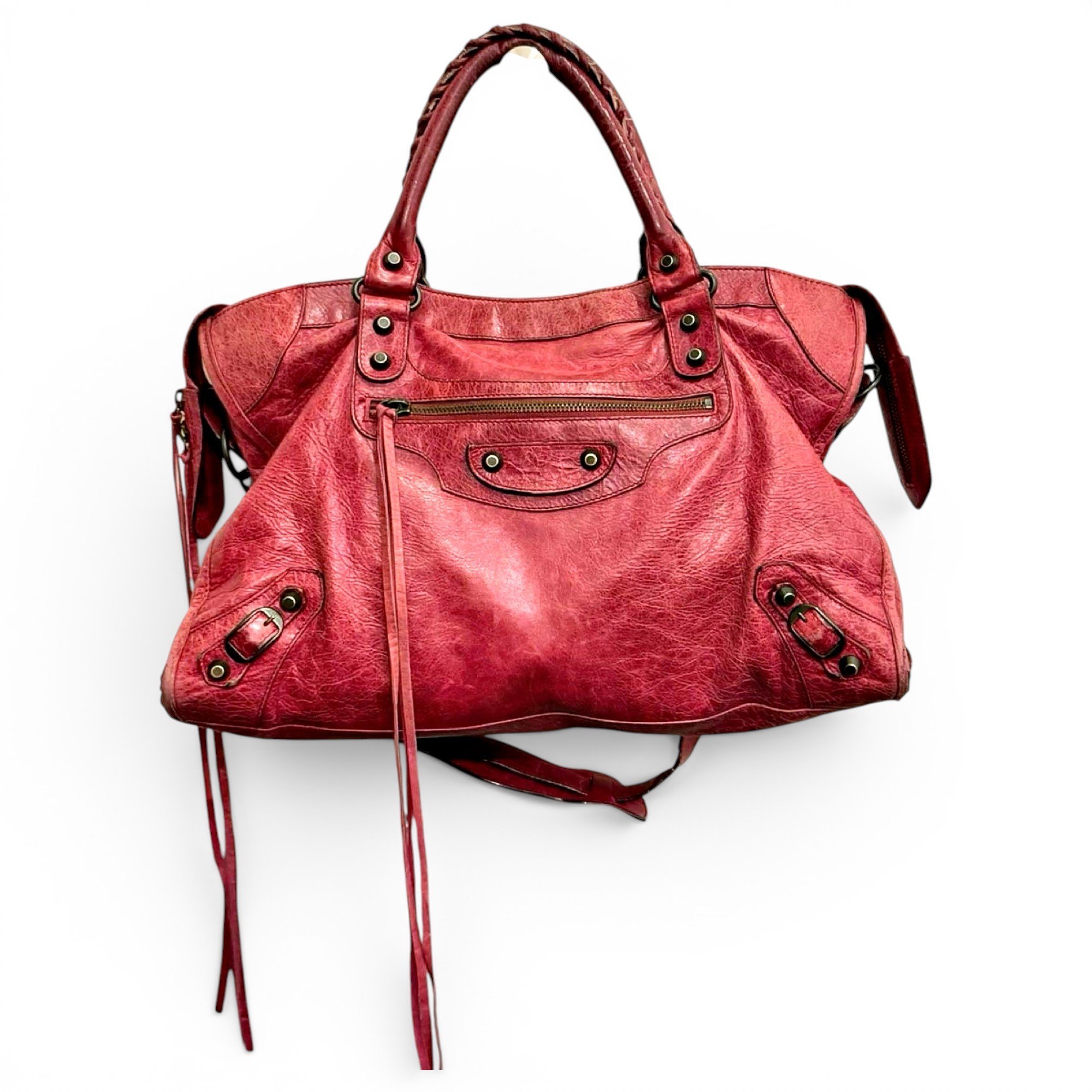 City leather handbag