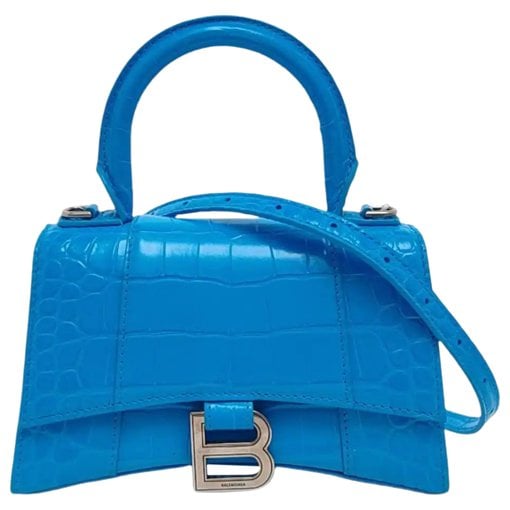 Hourglass leather handbag