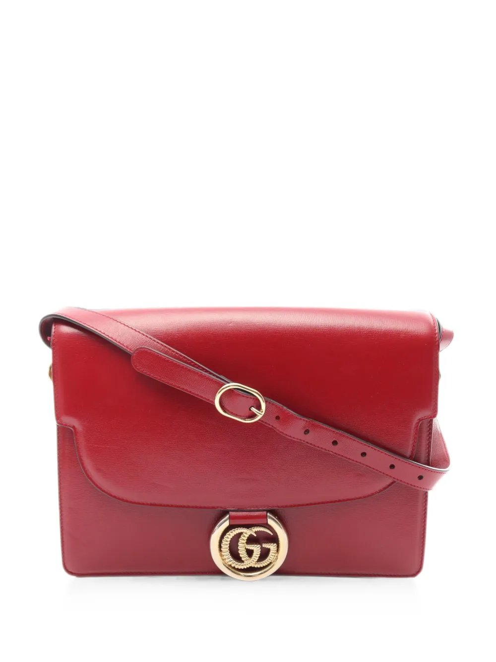 Double G leather shoulder bag