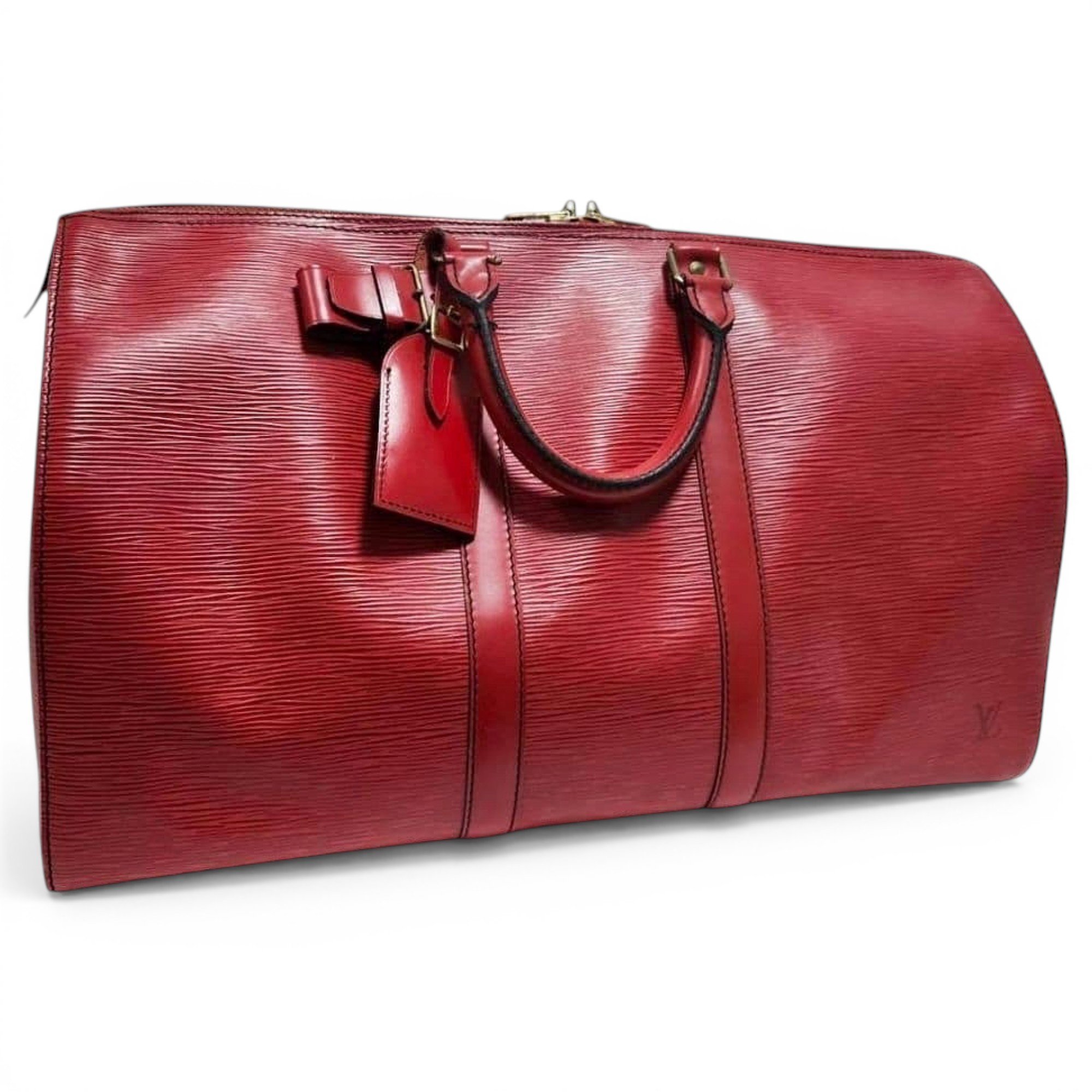 Keepall leather travel bag