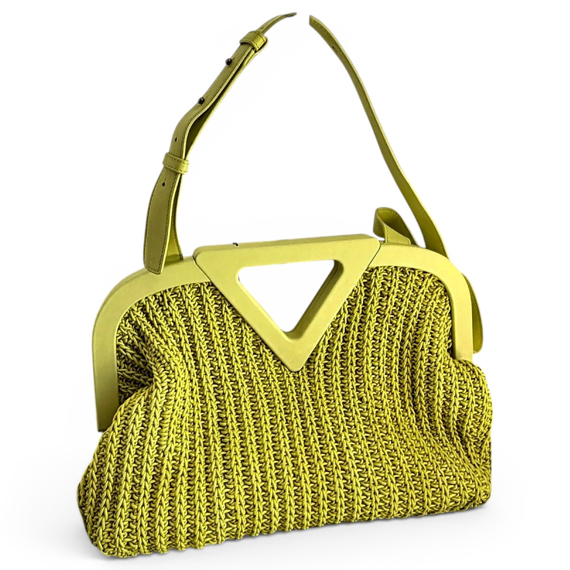 Point leather handbag