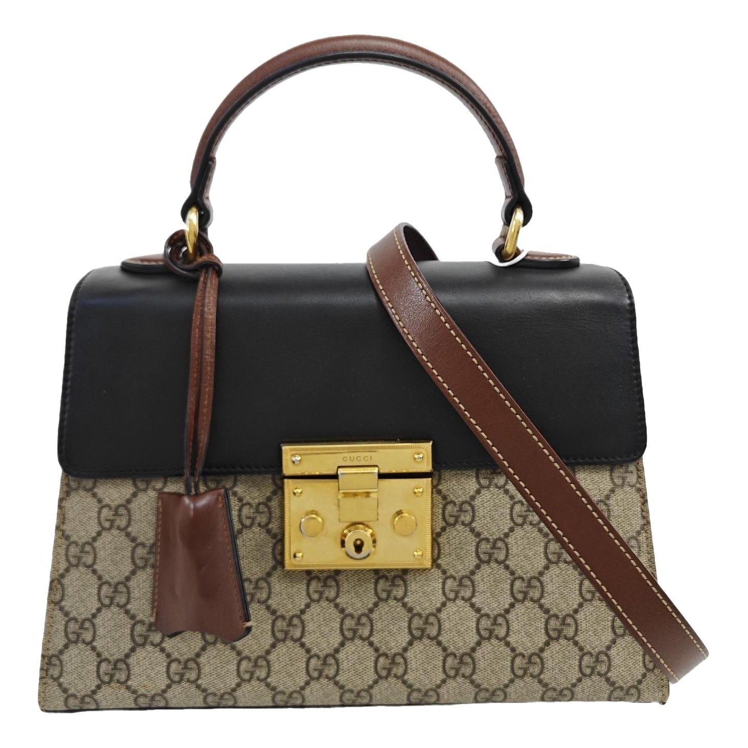 Padlock leather handbag