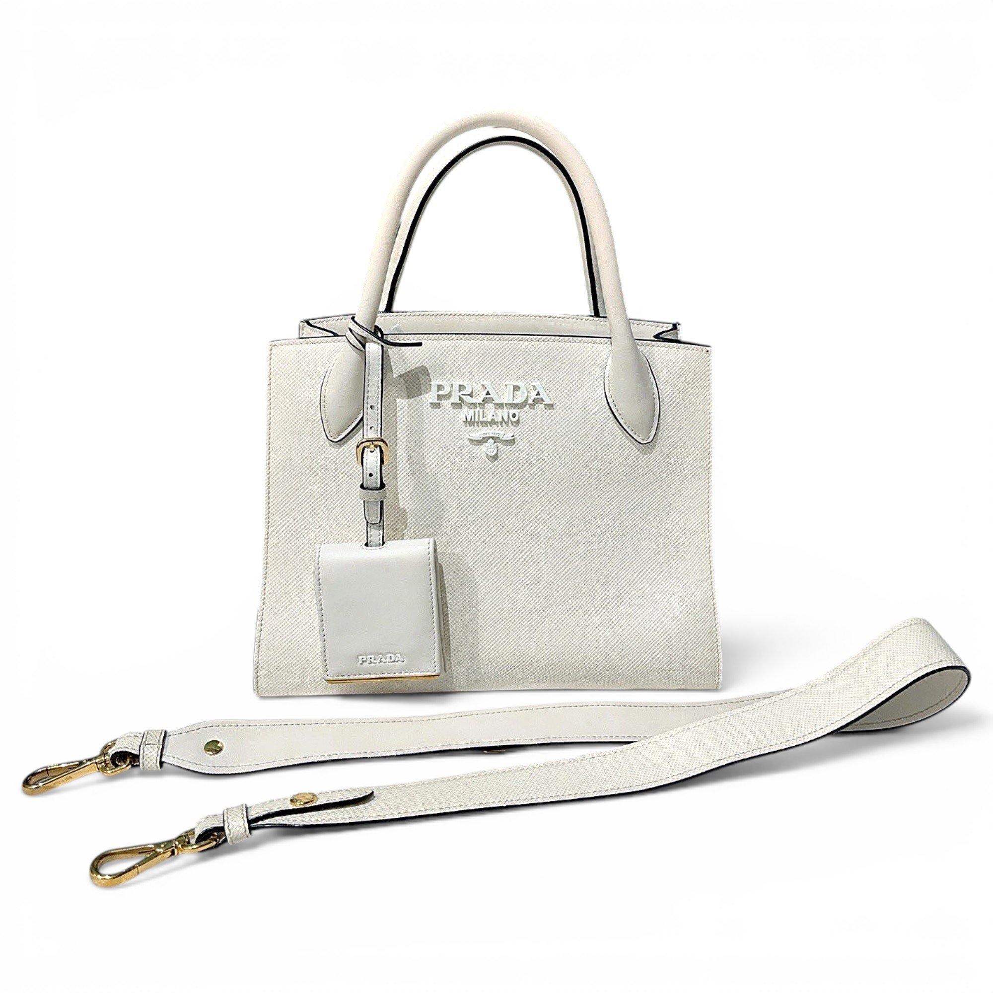 Monochrome leather handbag