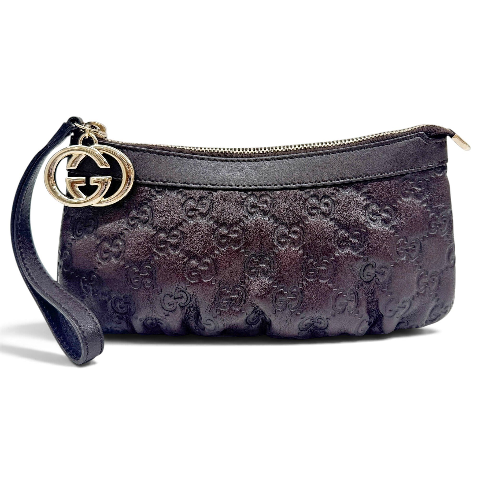 Leather clutch bag