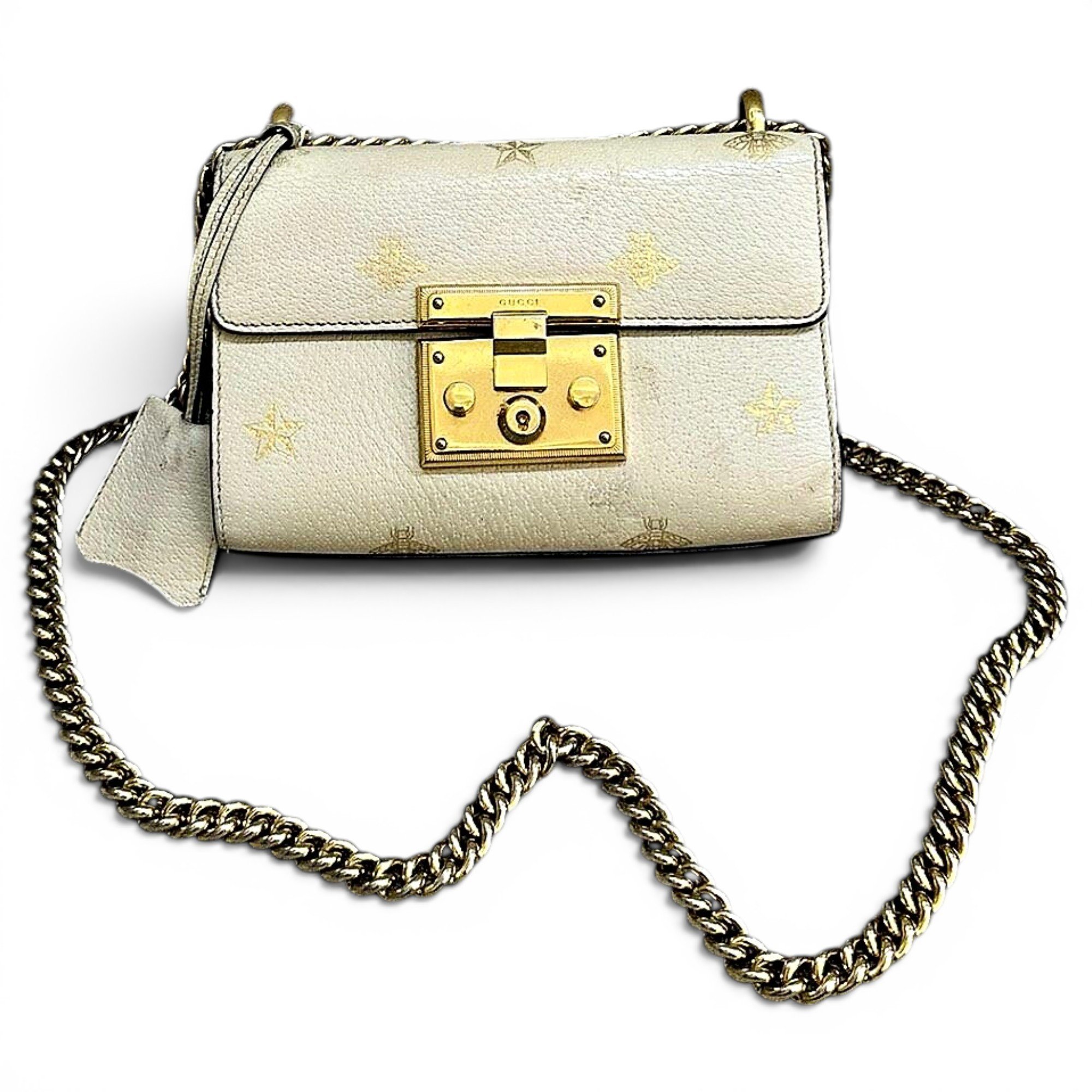 Padlock leather handbag