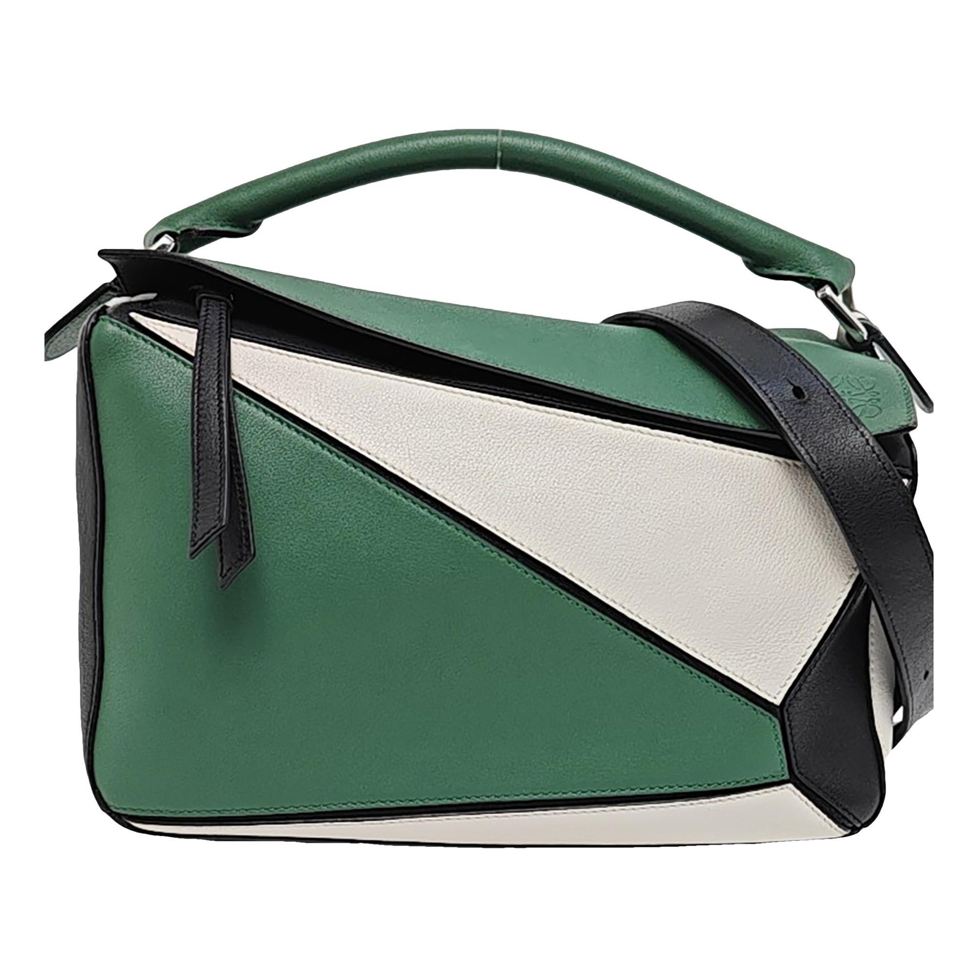 Puzzle leather handbag