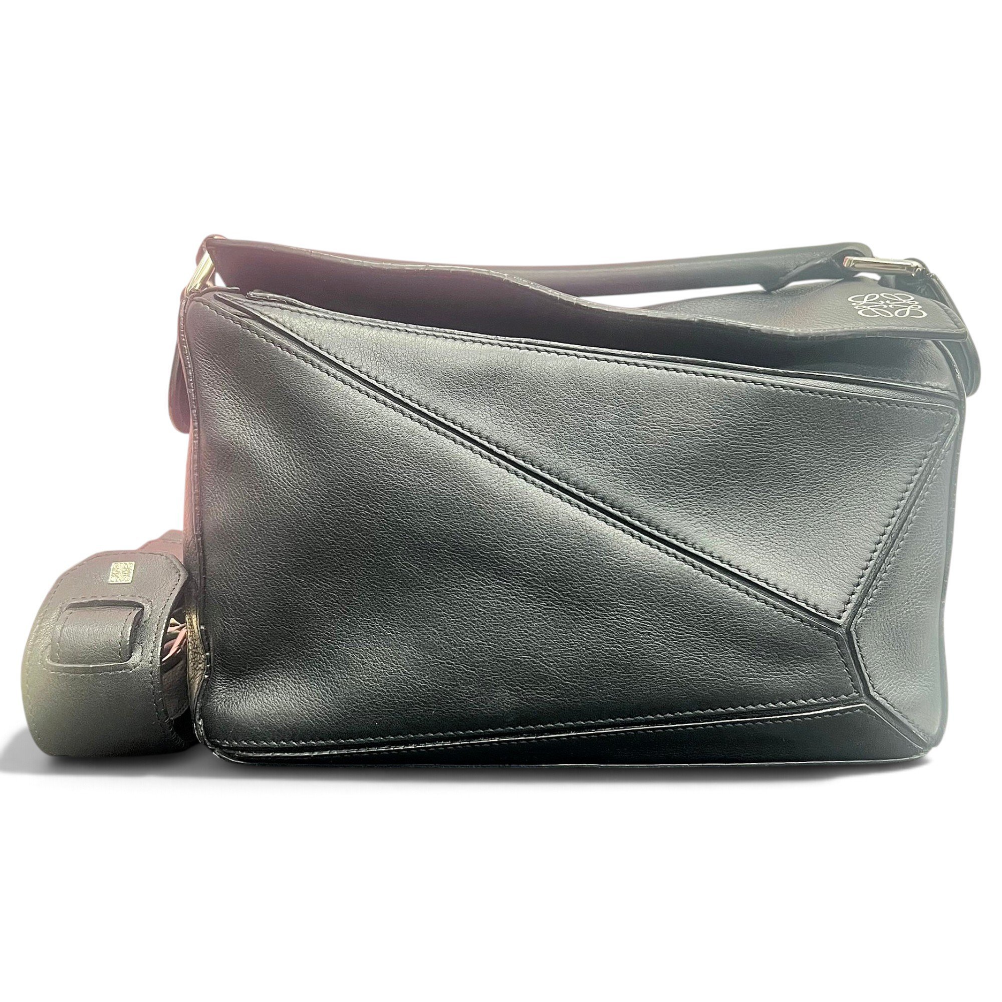 Puzzle leather handbag