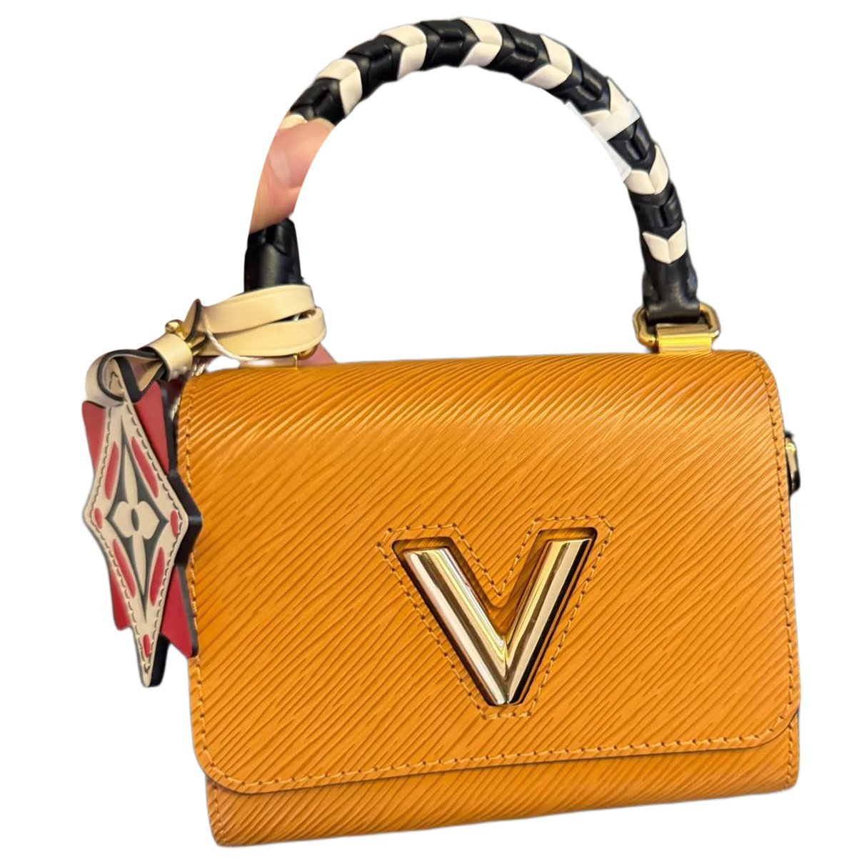 Twist leather handbag