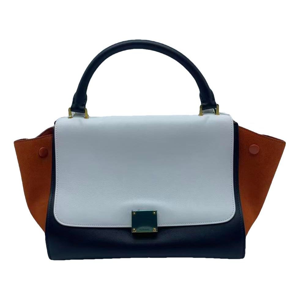 Trapèze leather handbag