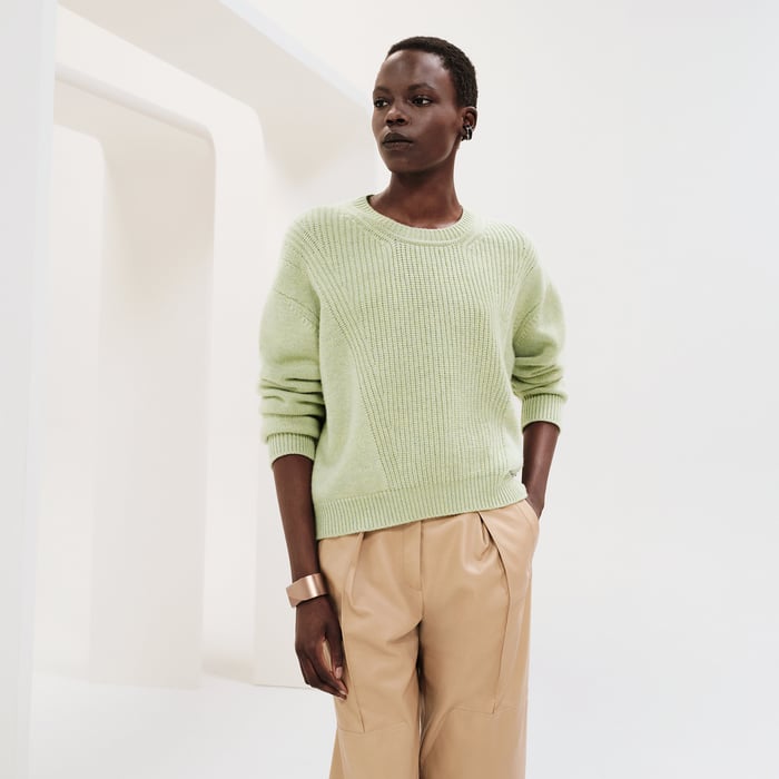 Vert Tendre Cashmere Long-sleeve Sweater