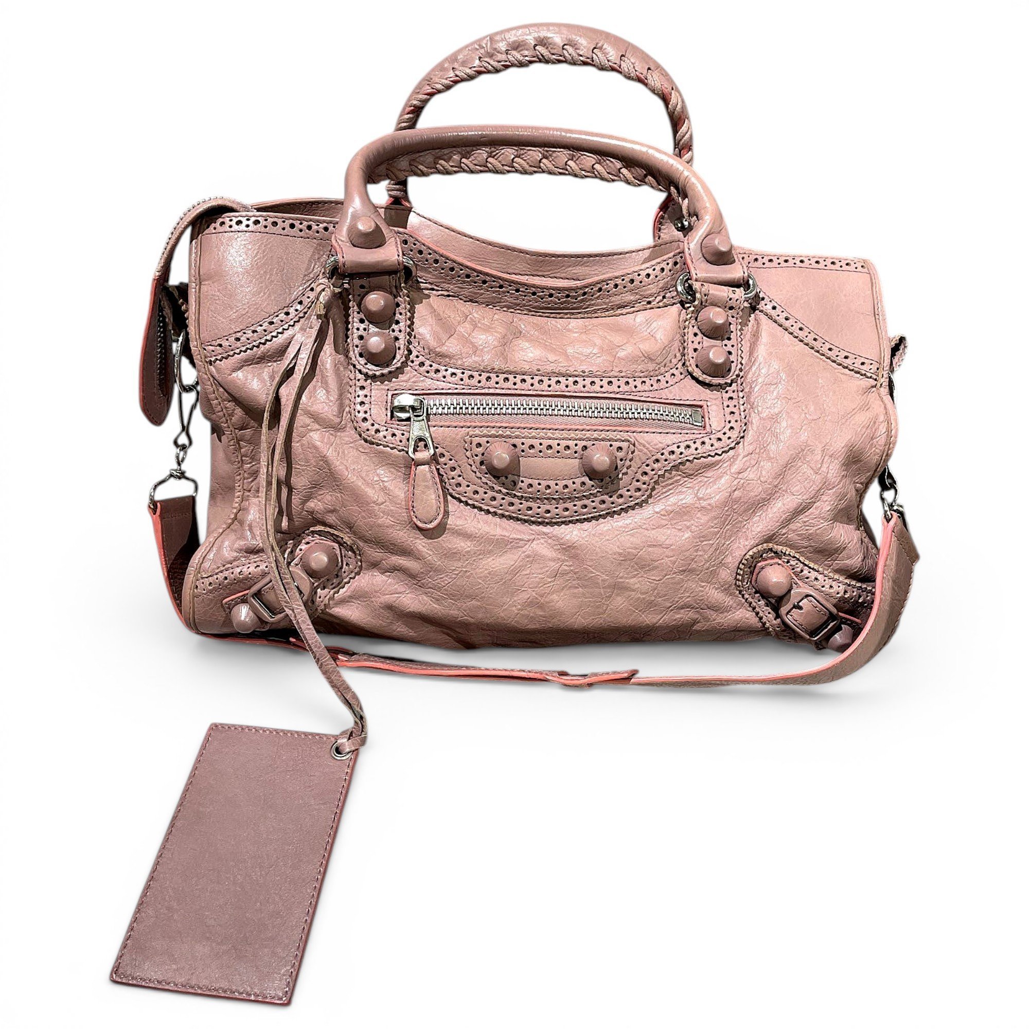 City leather handbag