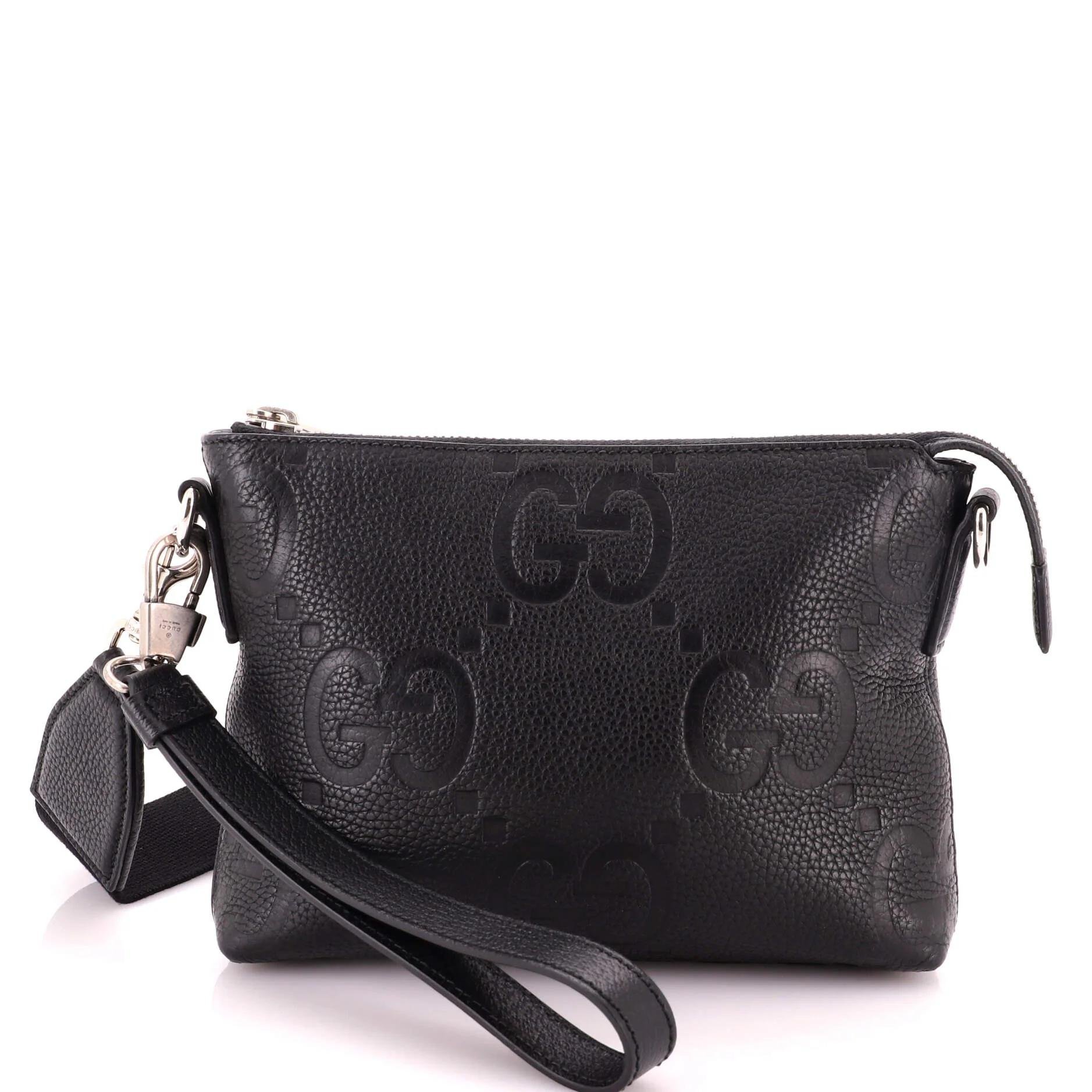 Leather clutch bag