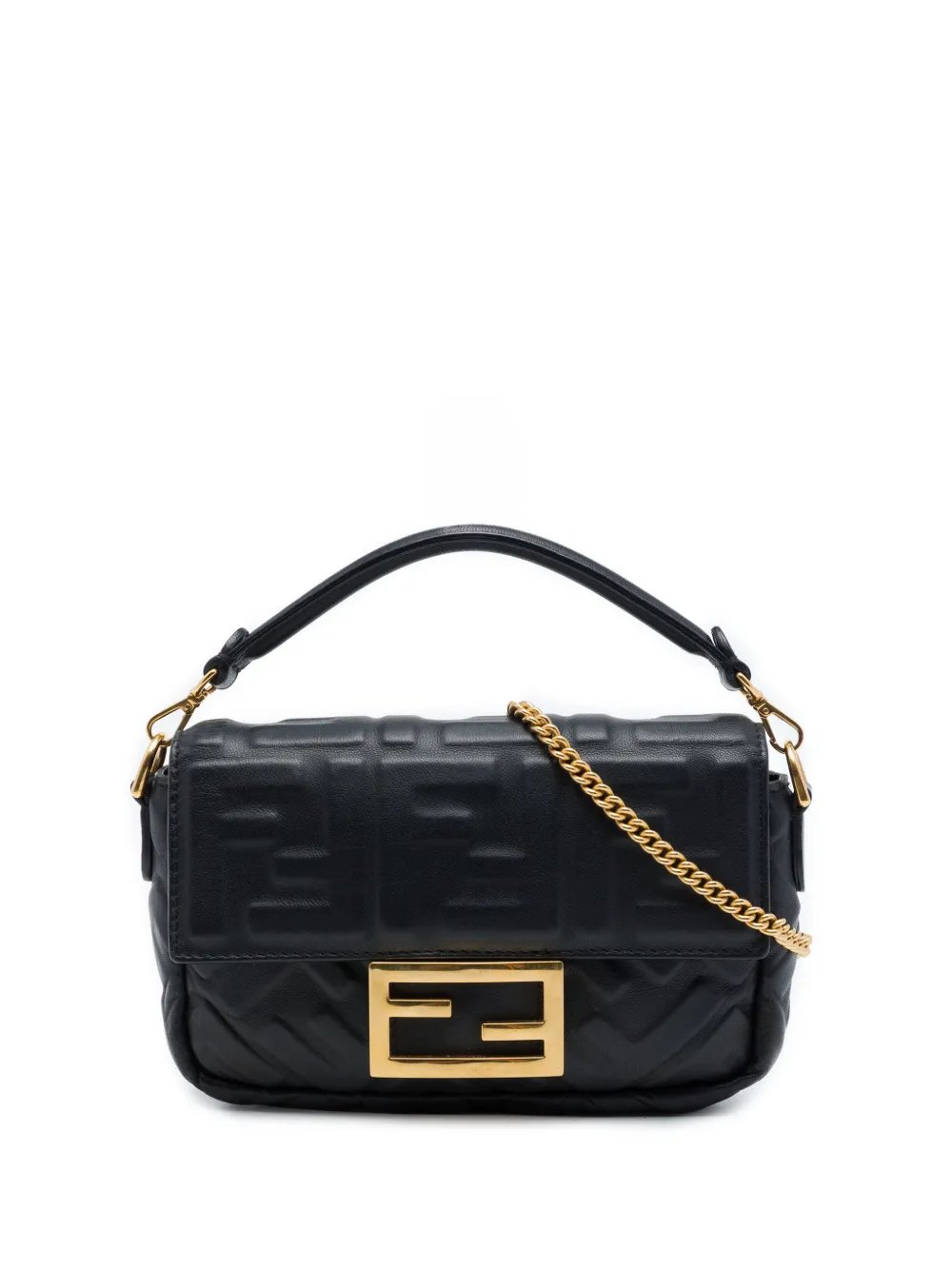 2010-2026 Mini Zucca Embossed Leather Baguette satchel