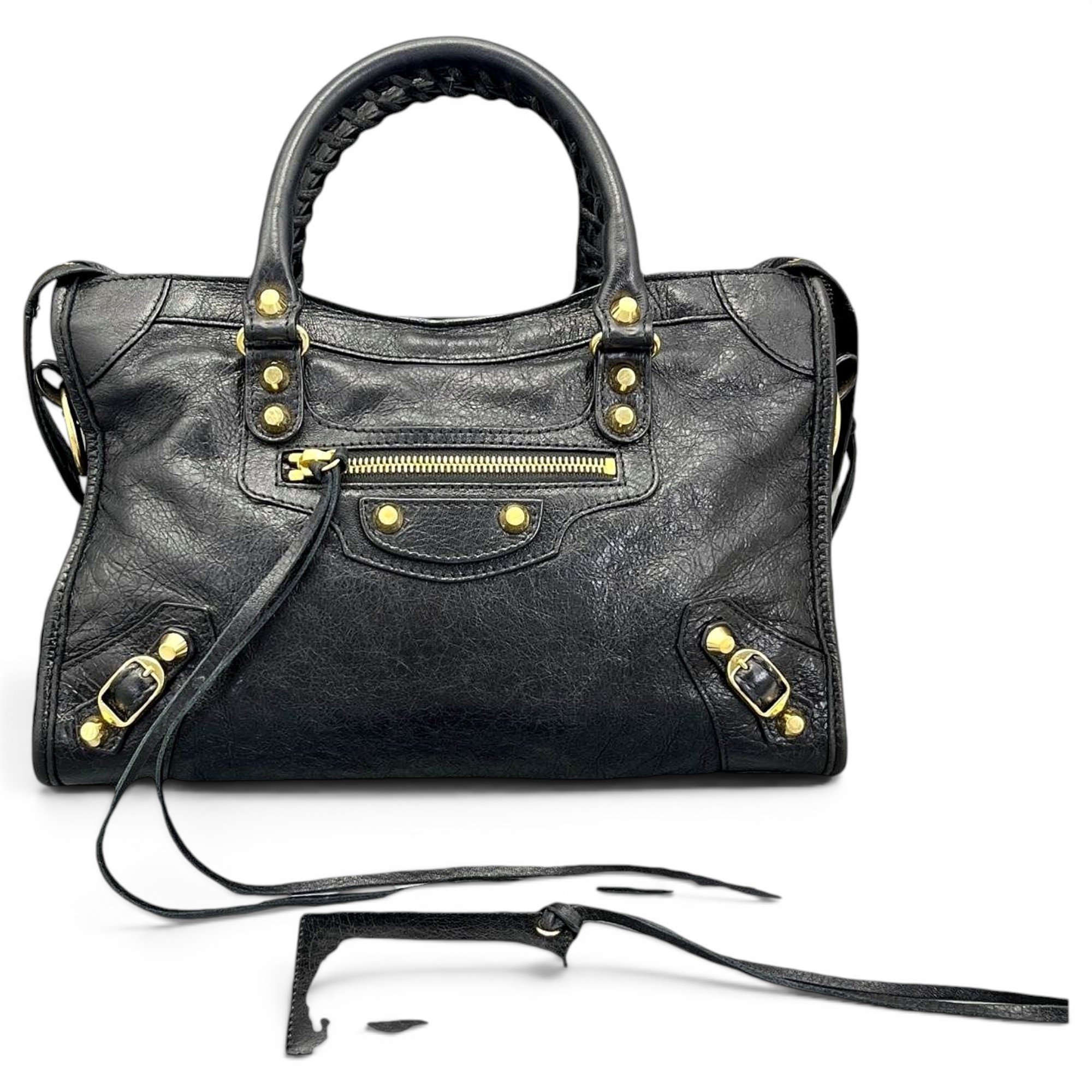City leather handbag