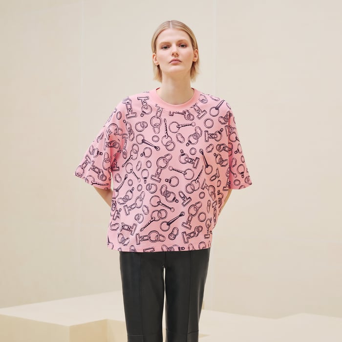 T-shirt maxi cropped imprimé « Effet Kaléidoscope Finesse »