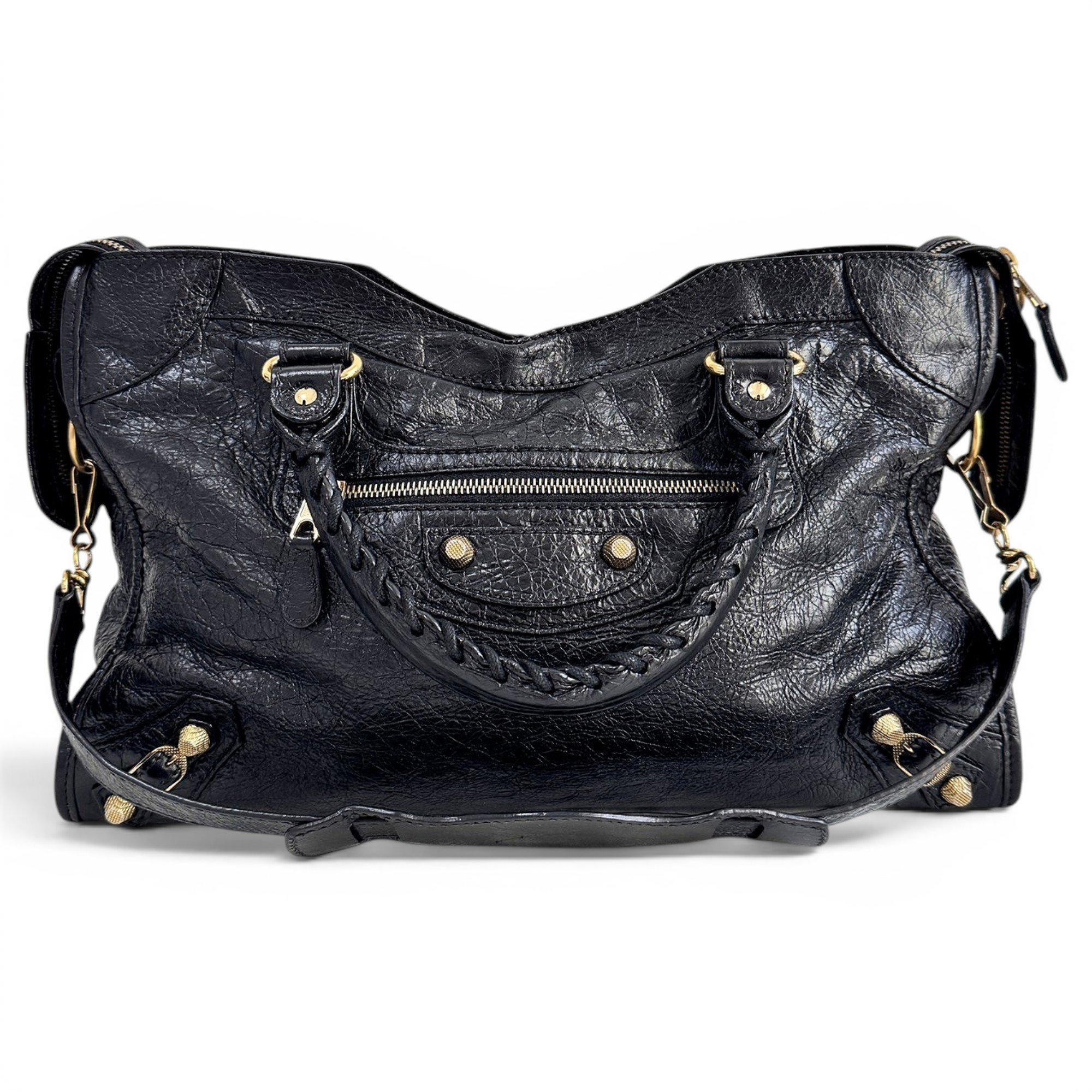City leather handbag