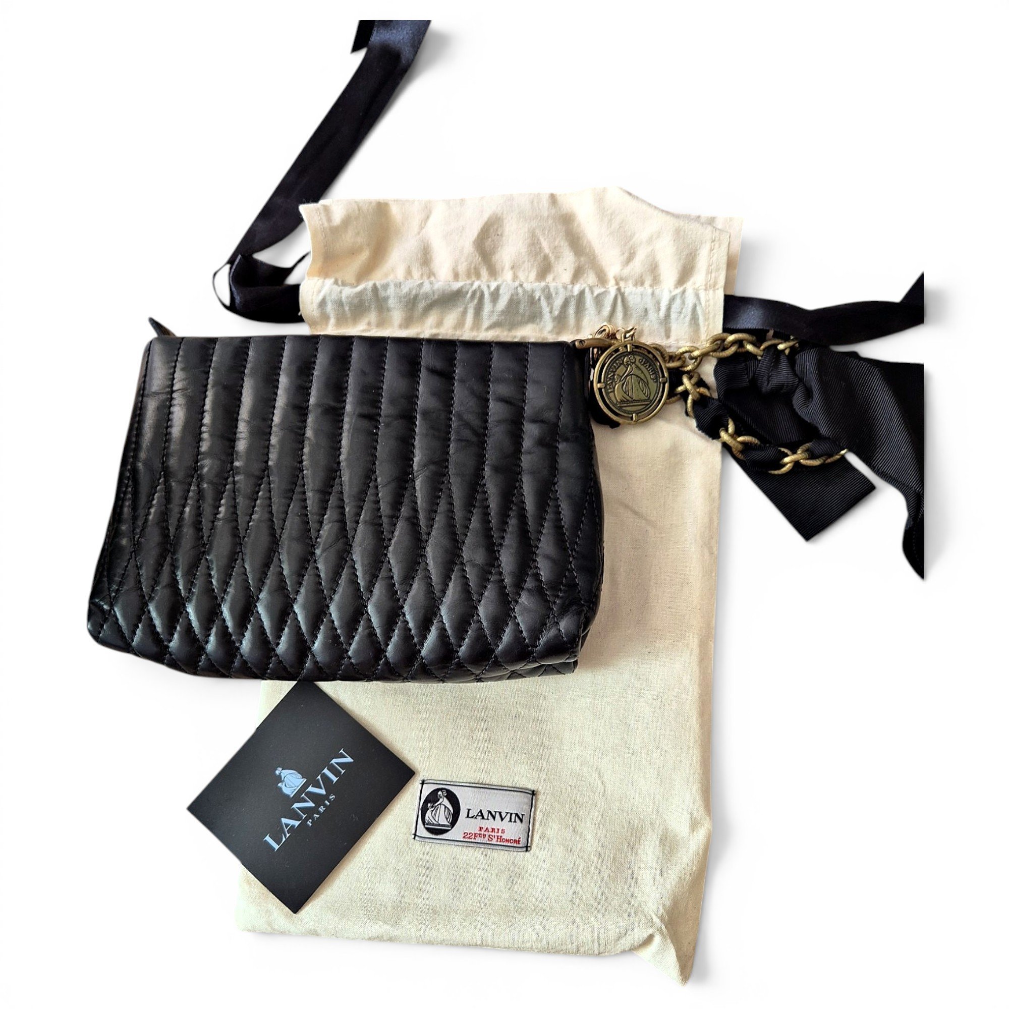 Happy leather clutch bag