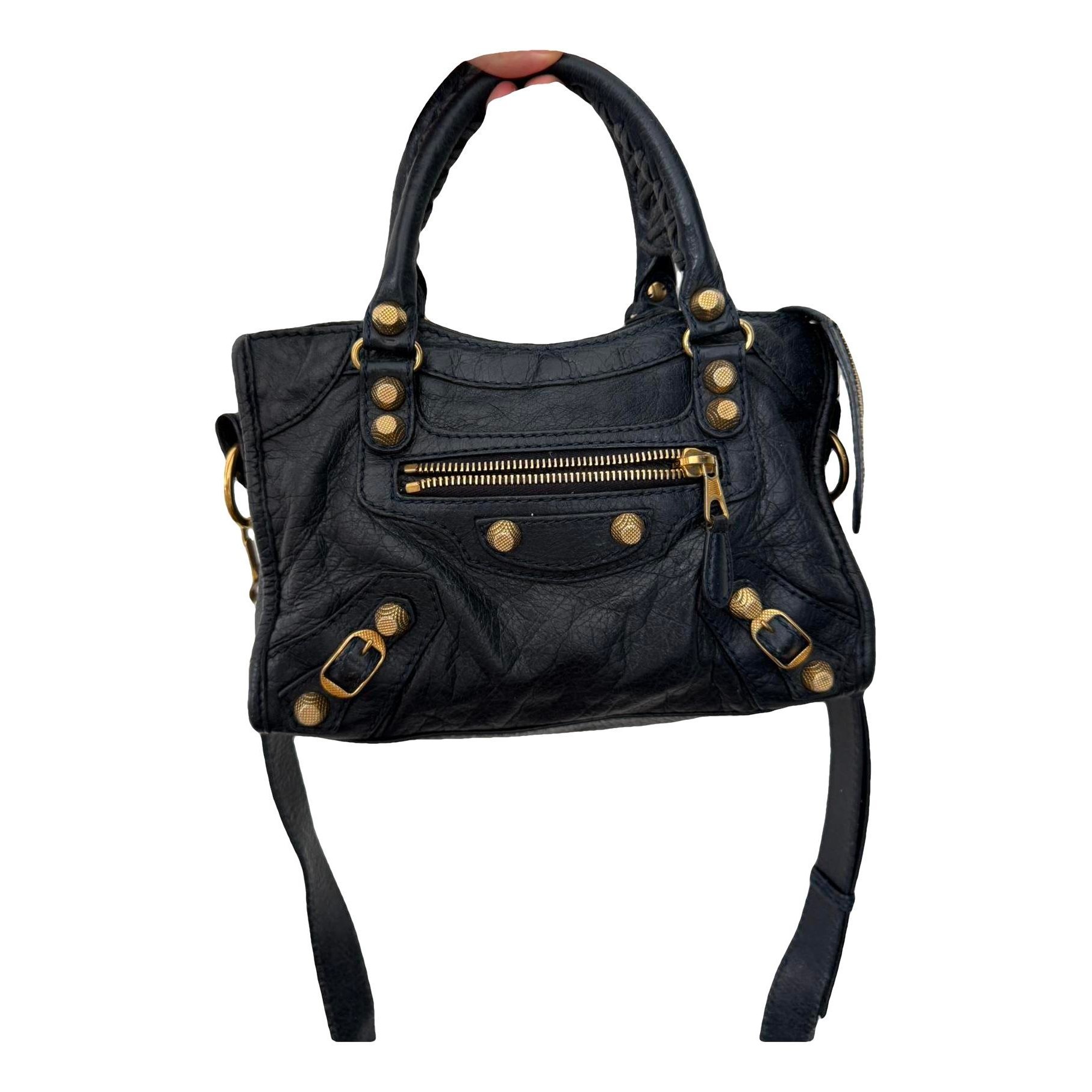 City leather handbag