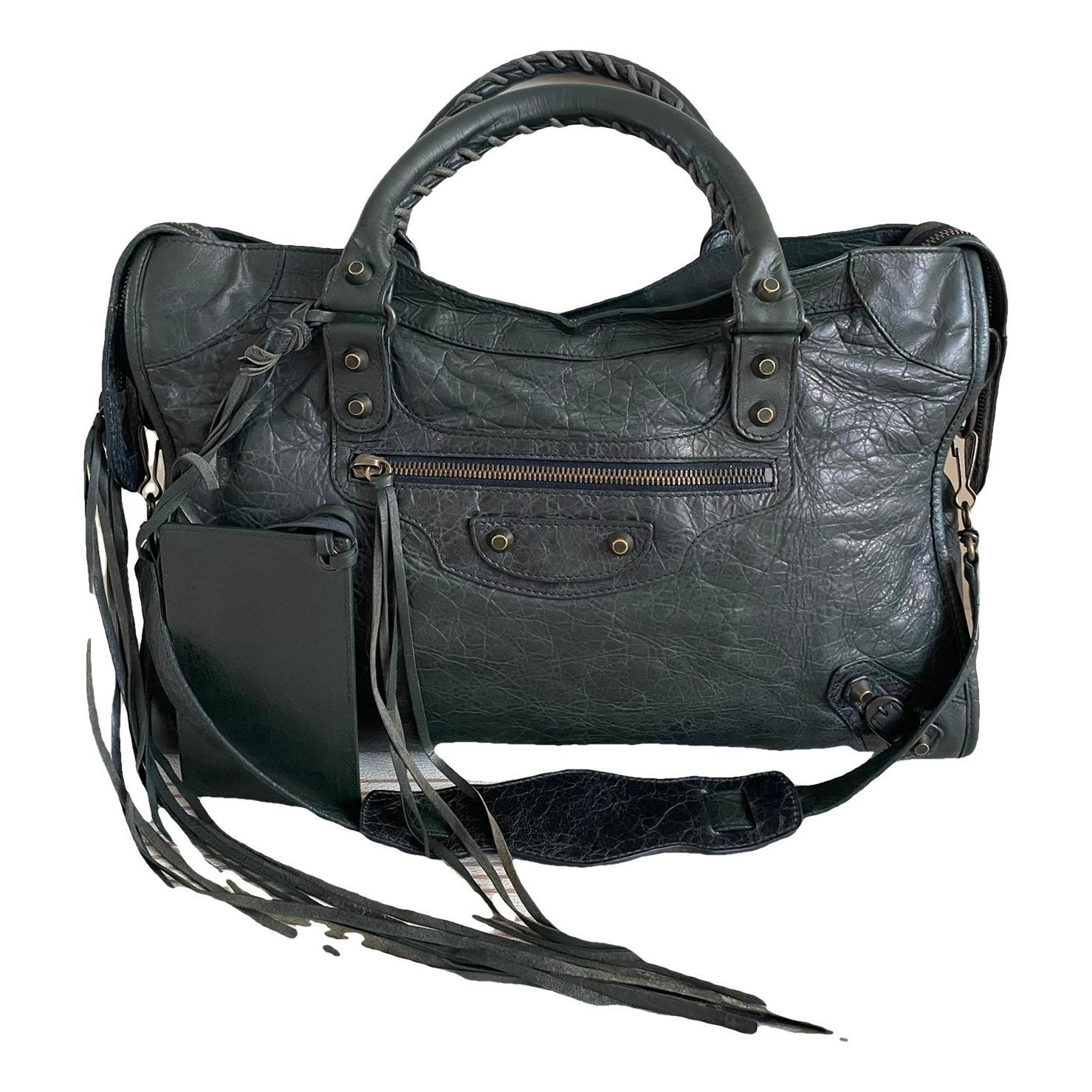City leather handbag