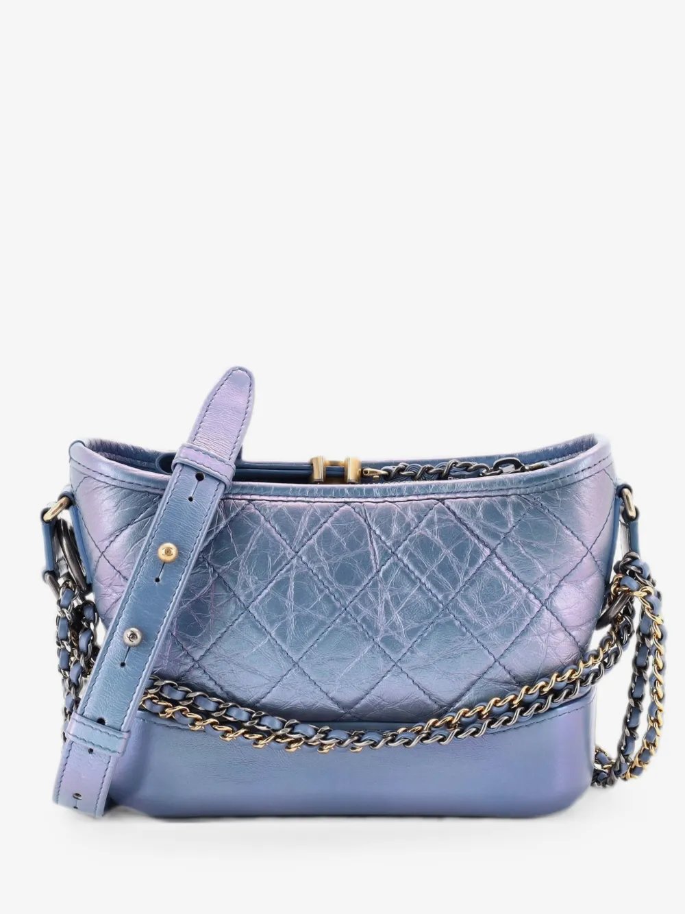 Gabrielle Hobo Quilted Iridescent Lambskin Small crossbody bag
