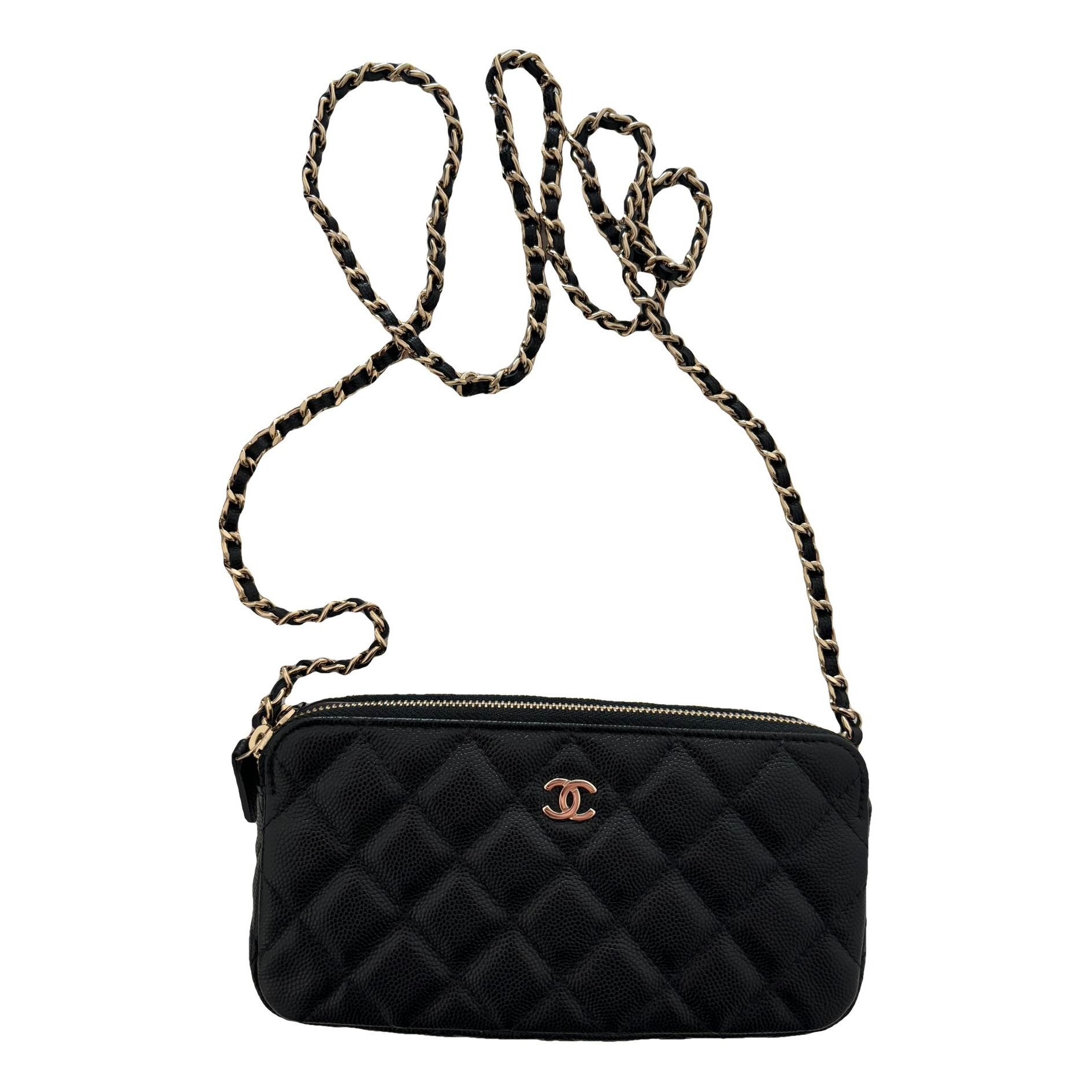 Wallet On Chain leather crossbody bag