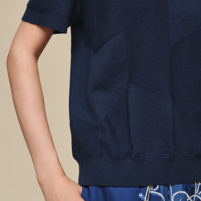 Bleu Outremer "H Voyage" Short-sleeve Sweater