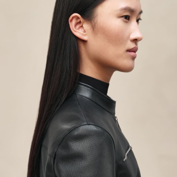 Noir Leather Biker Jacket