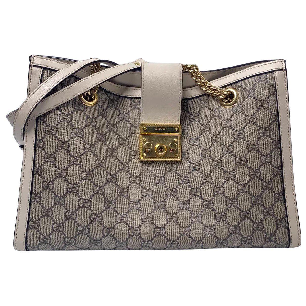 Padlock leather handbag