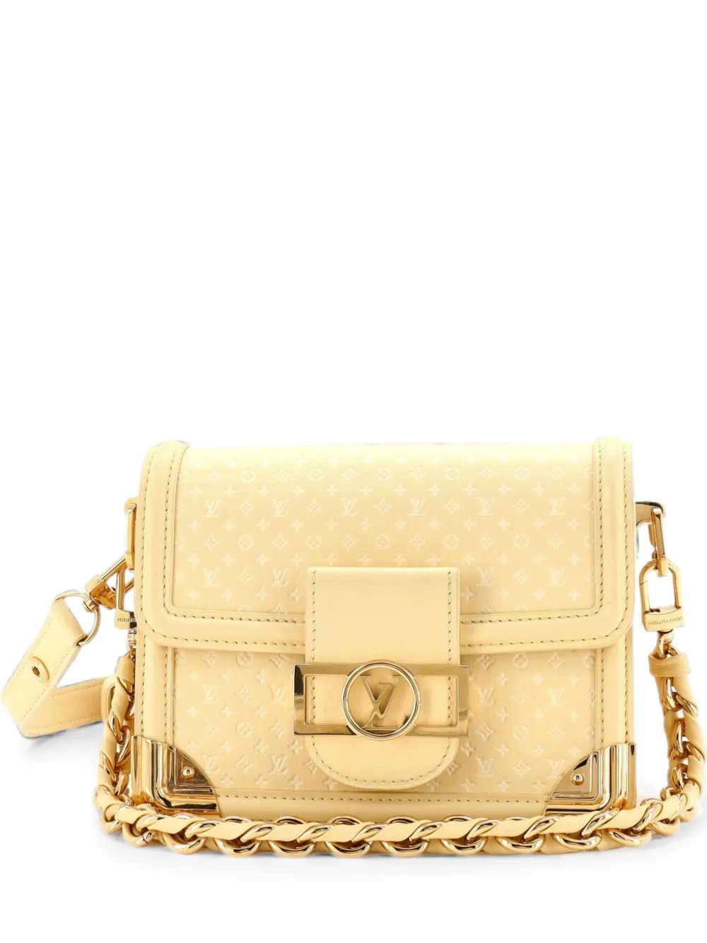 Dauphine Shoulder Bag Nanogram Embossed Leather Mini crossbody bag