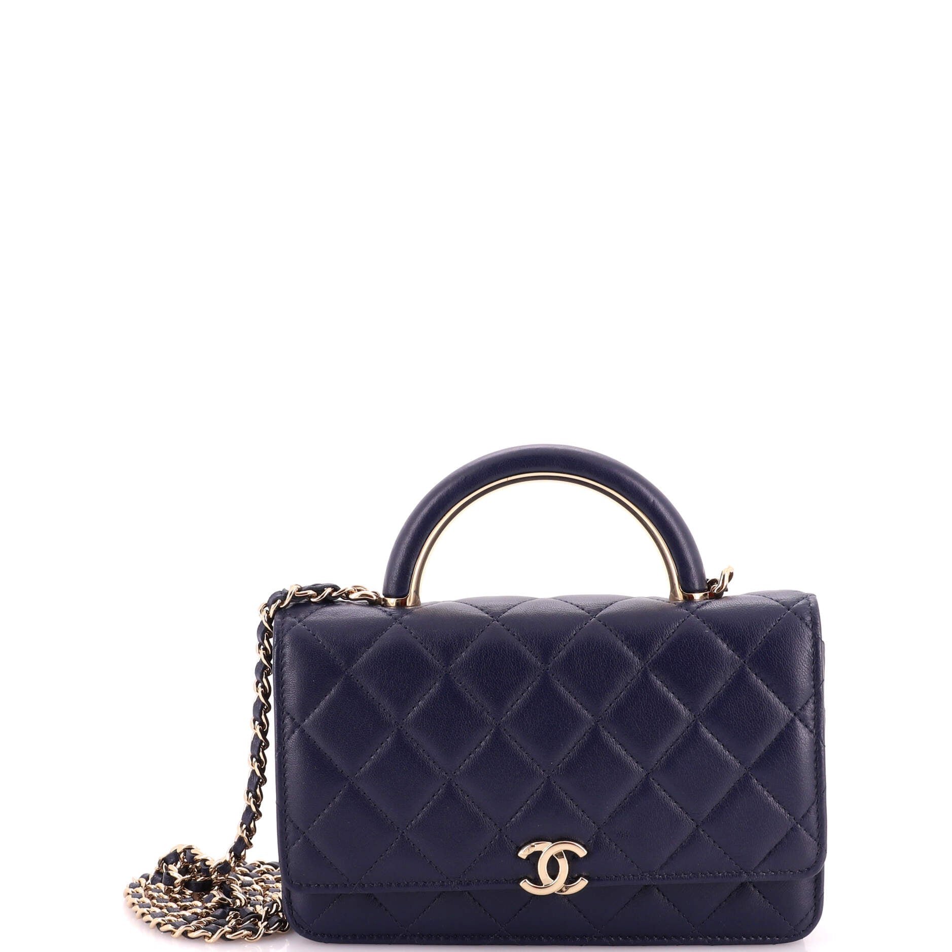 Charming Handle Wallet on Chain Quilted Lambskin