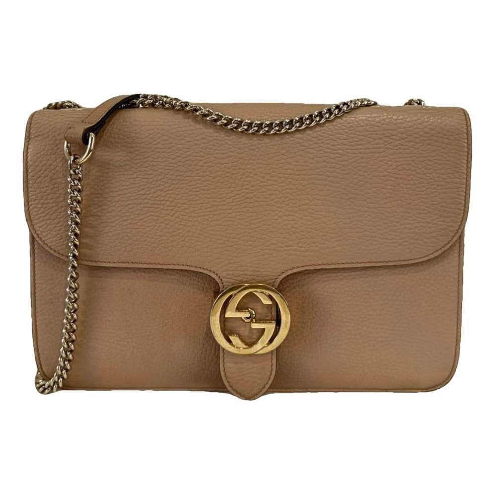 Interlocking leather handbag
