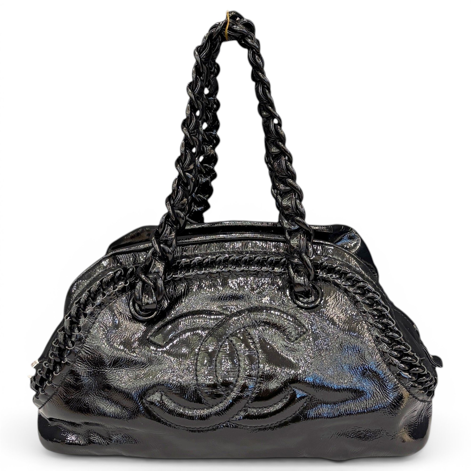 Patent leather handbag