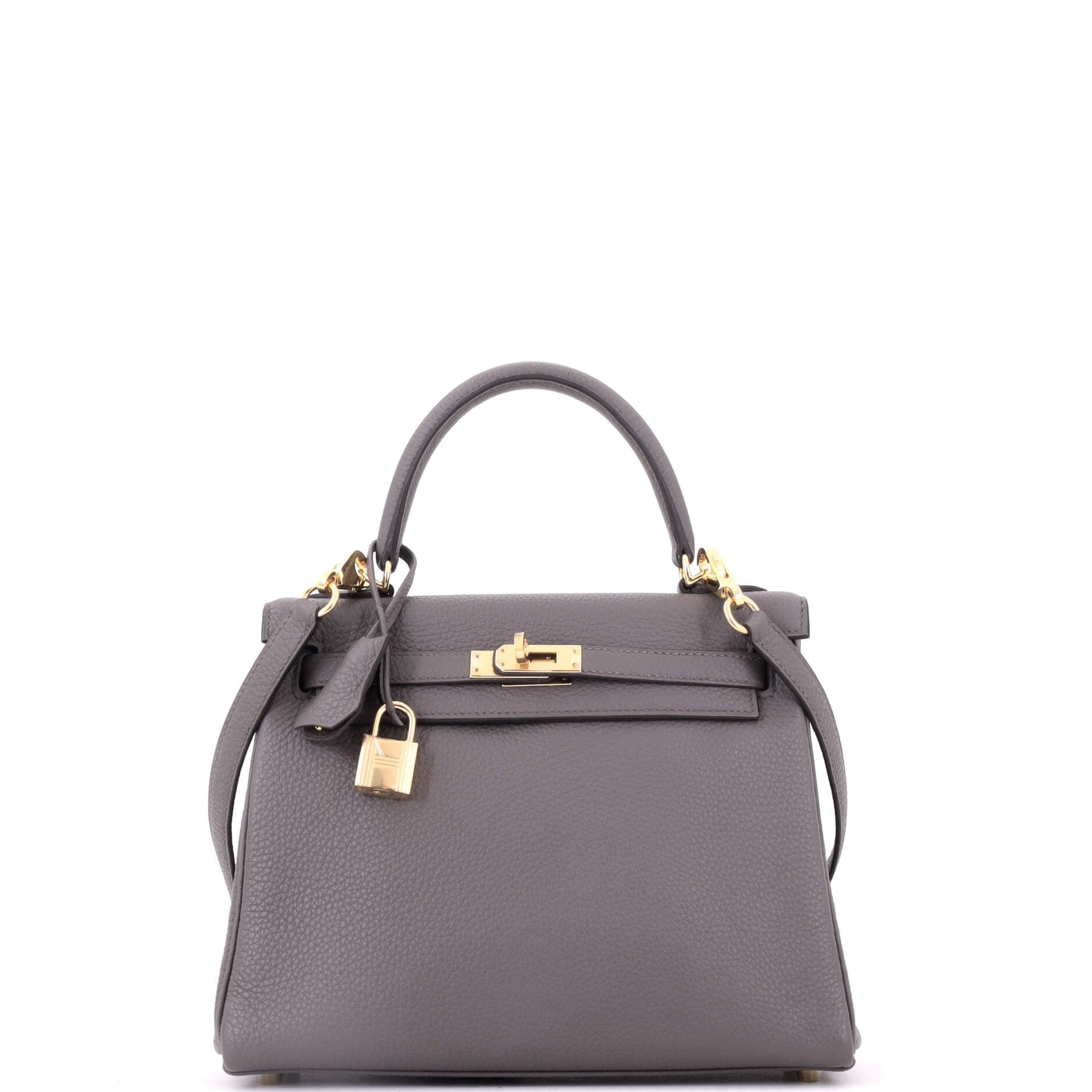 Kelly Handbag Grey Togo with Gold Hardware 25