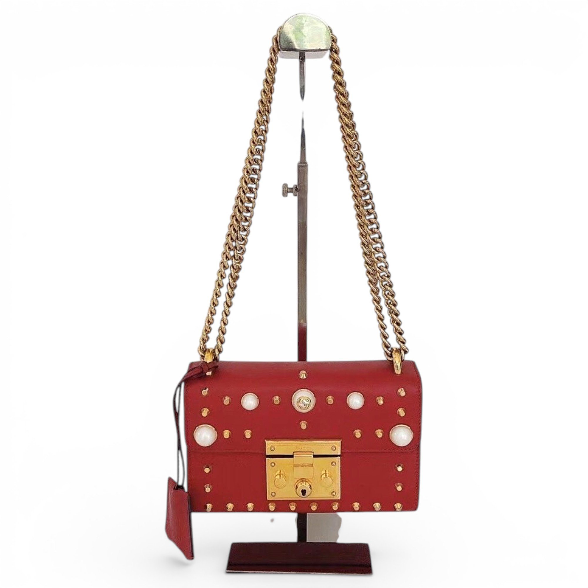 Padlock leather handbag