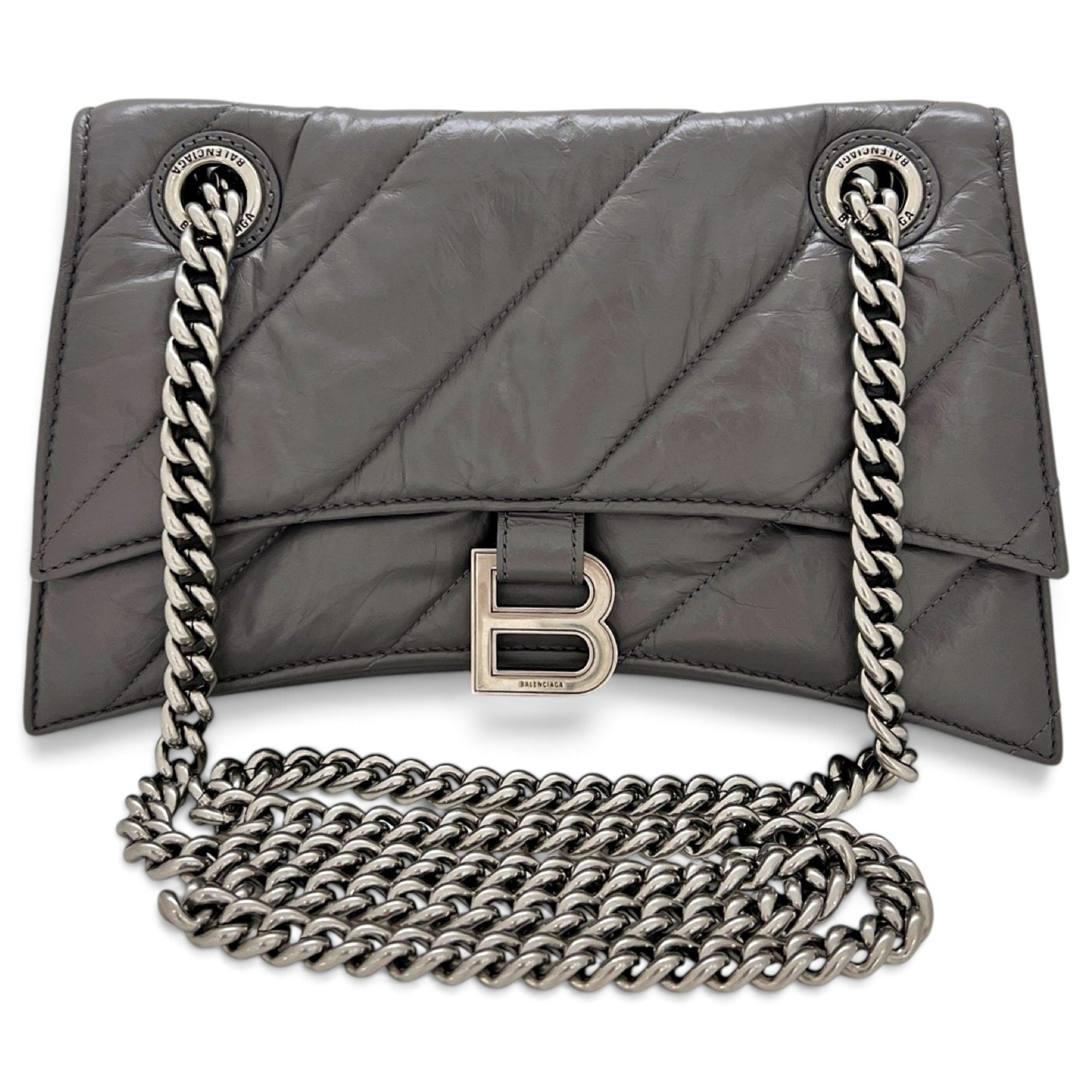 Crush leather handbag