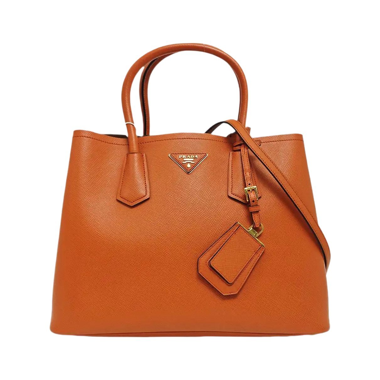 Double leather handbag