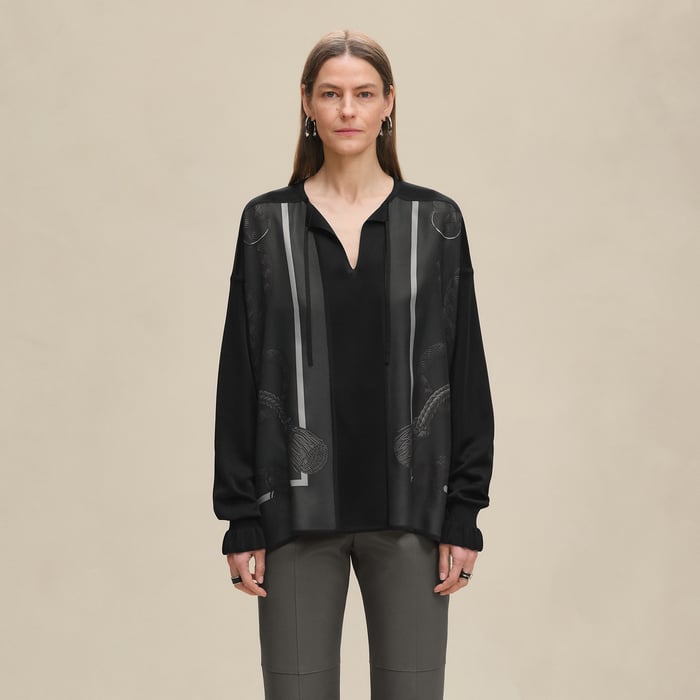 Gris Charbon "Palefroi Remix" Twillaine Vareuse Blouse