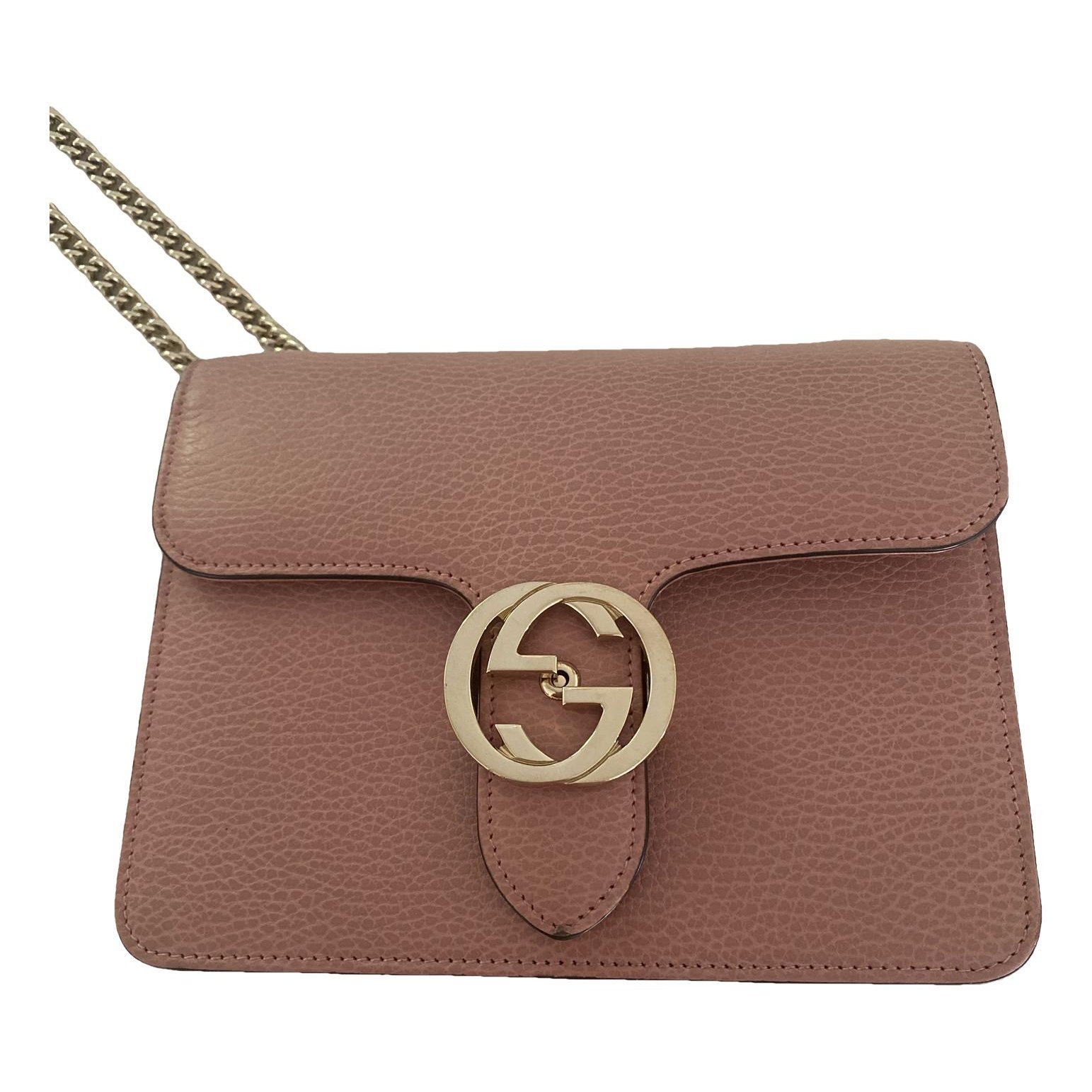 Interlocking leather handbag